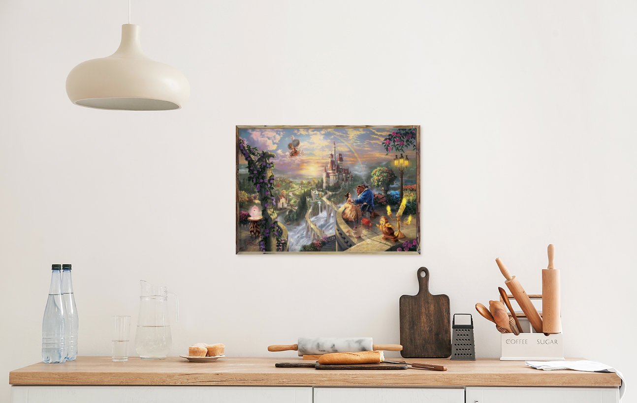Thomas Kinkade/Beauty And The Beast /Canvas Print/Art/Home Decor/New/Gift/Reproduction/.