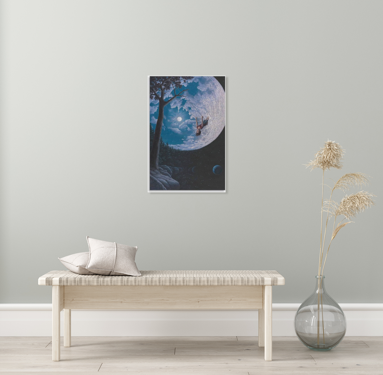 Rob Gonsalves/Over The Moon/Canvas Print/Art/Home Decor/New/Gift/Reproduction/