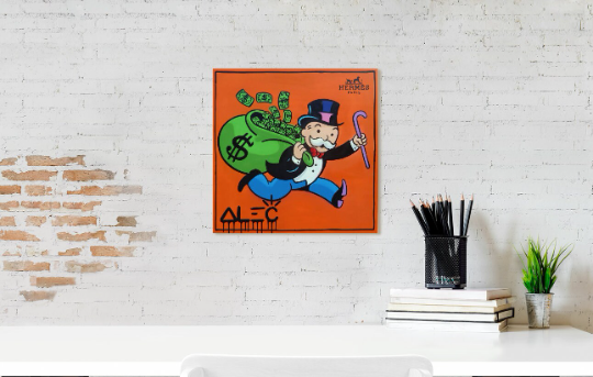 Alec Monopoly/Running with bag/Canvas Print/Art/Home Decor/New/Gift/Reproduction/.