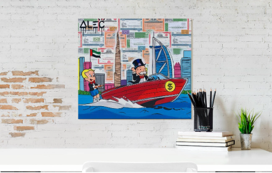 Alec Monopoly/Speedboat/Canvas Print/Art/Home Decor/New/Gift/Reproduction/.
