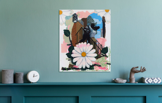 Kerry James Marshall/Vignette /The Kiss/Canvas Print/Art/Home Decor/New/Gift/Reproduction/.