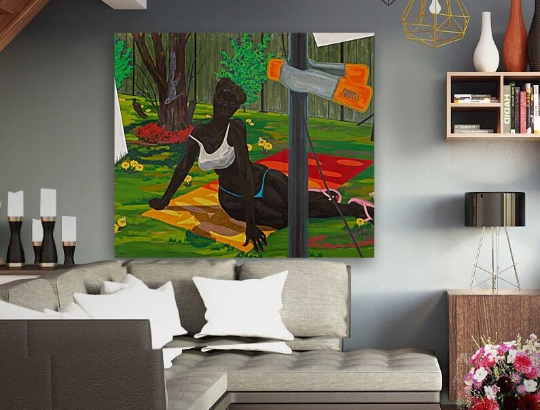 Kerry James Marshall/ Untitled/ Beach Towel 2014/Canvas Print/Art/Home Decor/New/Gift/Reproduction/.