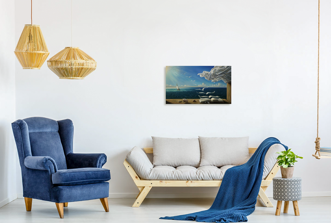 Rob Gonsalves/Sea Books Birds/Canvas Print/Art/Home Decor/New/Gift/Reproduction/