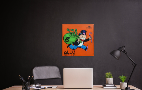 Alec Monopoly/Running with bag/Canvas Print/Art/Home Decor/New/Gift/Reproduction/.