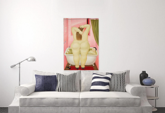 Fernando Botero/The Bathroom/Canvas Print/Art/Home Decor/New/Gift/Reproduction/.