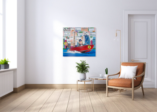 Alec Monopoly/Speedboat/Canvas Print/Art/Home Decor/New/Gift/Reproduction/.