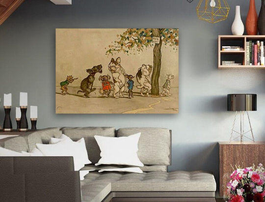 Boris O’Klein/ Dirty Dogs of Paris/Canvas Print/Art/Home Decor/New/Gift/Reproduction/2.