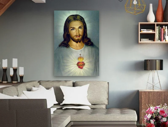 Jesus /Sacred Heart /Divine Mercy/Roman / Christian/ Canvas Print/Art/Home Decor/New/Gift/Reproduction/.