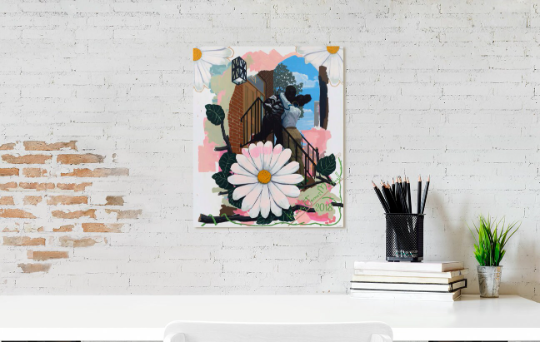 Kerry James Marshall/Vignette /The Kiss/Canvas Print/Art/Home Decor/New/Gift/Reproduction/.