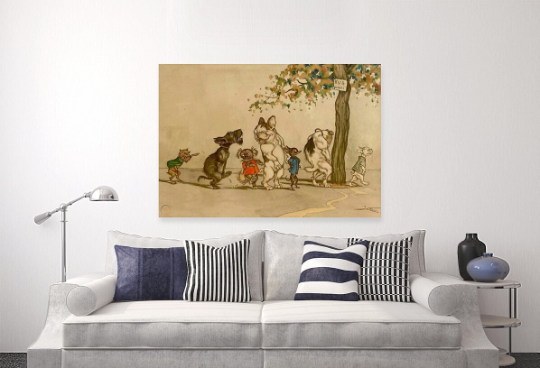 Boris O’Klein/ Dirty Dogs of Paris/Canvas Print/Art/Home Decor/New/Gift/Reproduction/2.