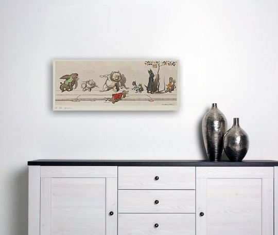 Boris O’Klein/Dirty Dogs of Paris/Canvas Print/Art/Home Decor/New/Reproduction/1