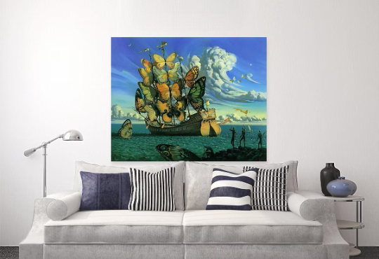 Salvador Dali /Ship with Butterfly Sails/Canvas Print/Art/Home Decor/New/Gift/Reproduction/.