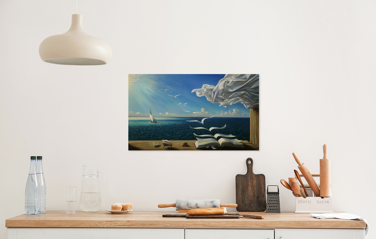 Rob Gonsalves/Sea Books Birds/Canvas Print/Art/Home Decor/New/Gift/Reproduction/