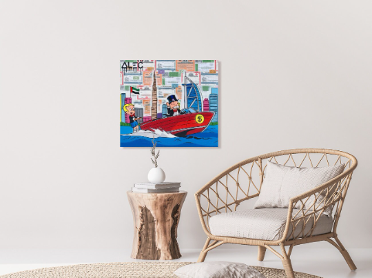 Alec Monopoly/Speedboat/Canvas Print/Art/Home Decor/New/Gift/Reproduction/.
