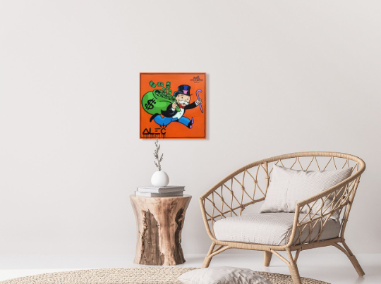Alec Monopoly/Running with bag/Canvas Print/Art/Home Decor/New/Gift/Reproduction/.