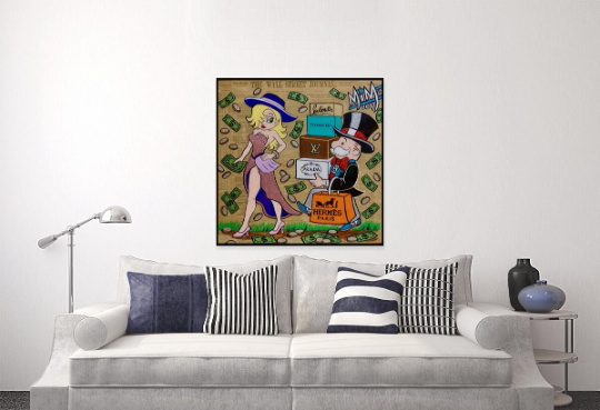 Alec Monopoly/Shopping Master/Mr.Monopoly and Blondie/Canvas Print/Art/Home Decor/New/Gift/Reproduction/.