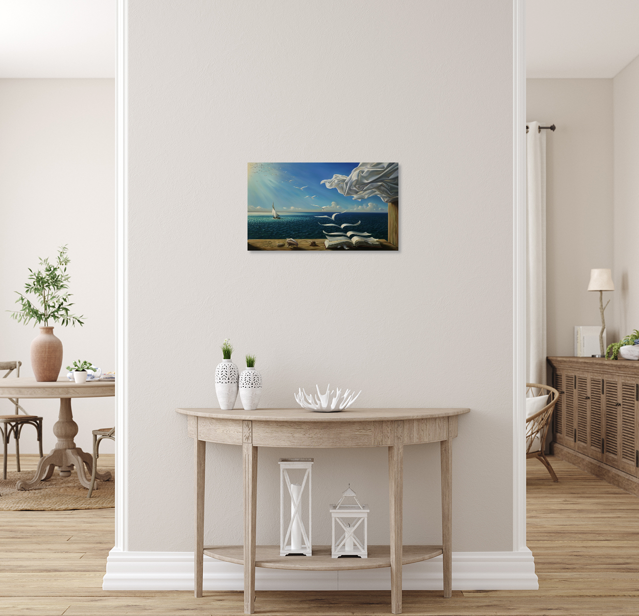 Rob Gonsalves/Sea Books Birds/Canvas Print/Art/Home Decor/New/Gift/Reproduction/