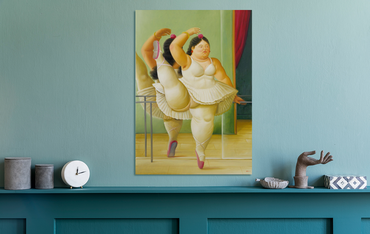 Fernando Botero Dancer at the bar Painting Art Canvas Print Wall Art For Home Decor New Reproduction NO FRAME.