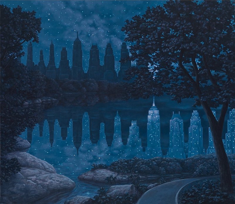 Rob Gonsalves/When the Lights Were Out/Canvas Print/Art/Home Decor/New/Gift/Reproduction/
