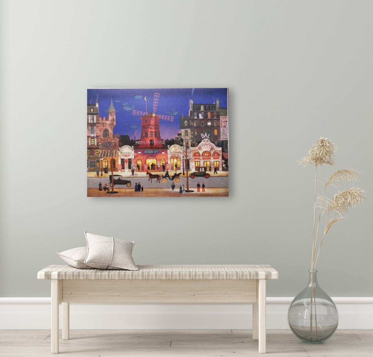 Michel DELACROIX/Paris In front of the Moulin Rouge/Canvas Print/Art/Home Decor/New/Gift/Reproduction/.