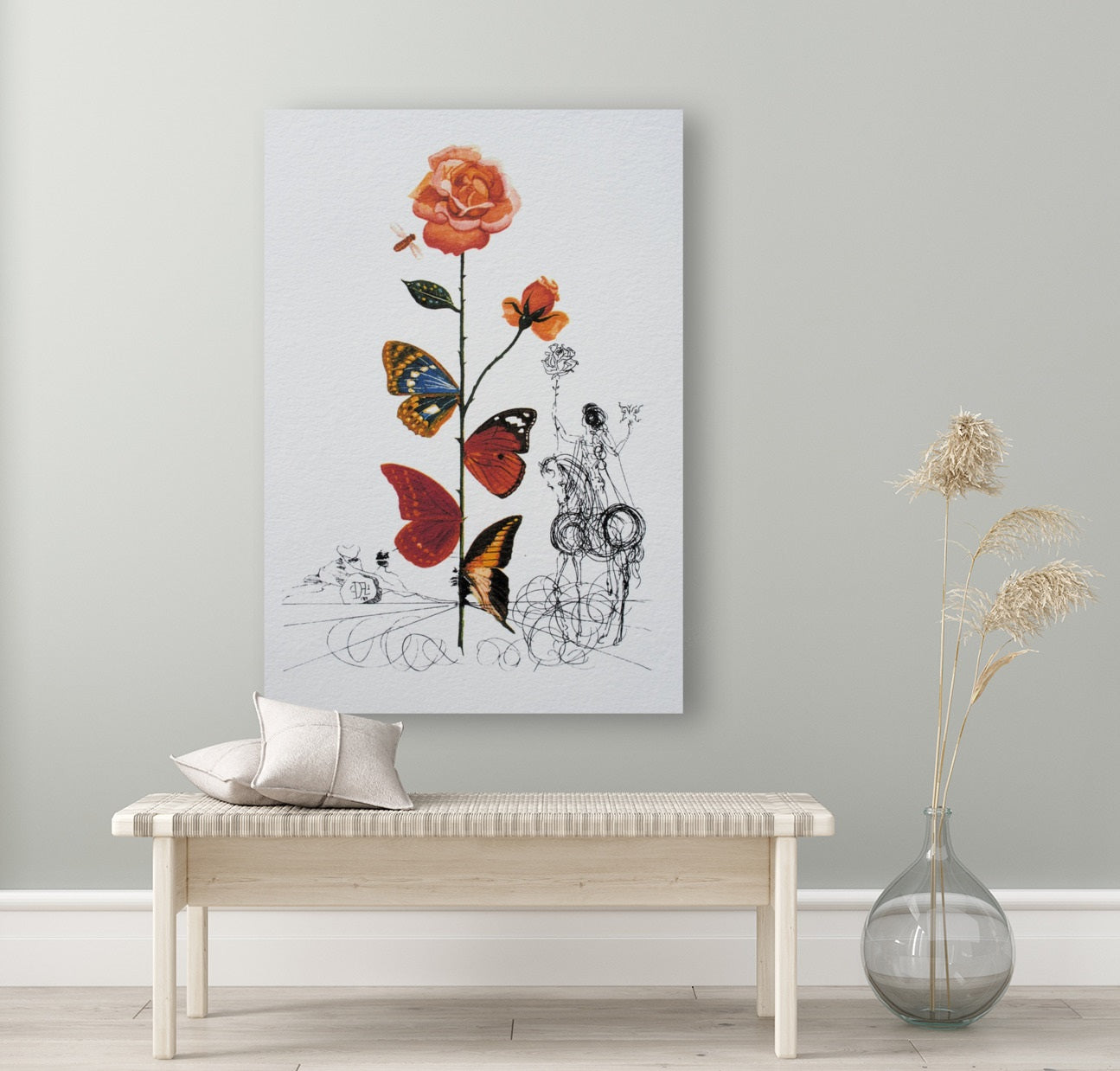Salvador Dali/Butterfly Rosa //Canvas Print/Art/Home Decor/New/Gift/Reproduction/.