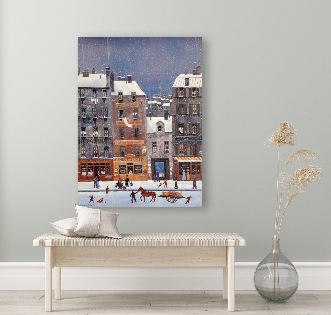 Michel Delacroix/Route Glissante Paris/Canvas Print/Art/Home Decor/New/Gift/Reproduction/.