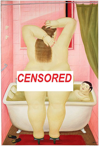 Fernando Botero/The Bathroom/Canvas Print/Art/Home Decor/New/Gift/Reproduction/.