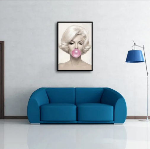 Marilyn Monroe Pink Bubblegum Canvas Print/Art/Home Decor/New/Gift/Reproduction/.