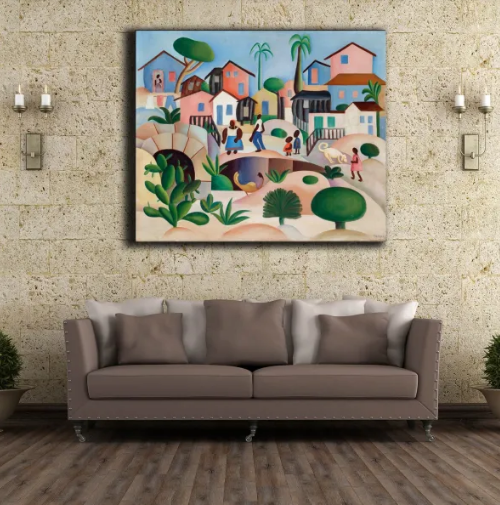 Tarsila do Amara/Morro da Favela/Canvas Print/Art/Home Decor/New/Gift/Reproduction/.