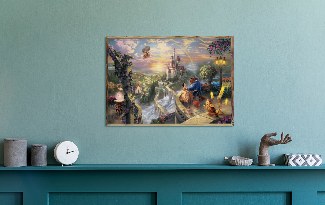 Thomas Kinkade/Beauty And The Beast /Canvas Print/Art/Home Decor/New/Gift/Reproduction/.