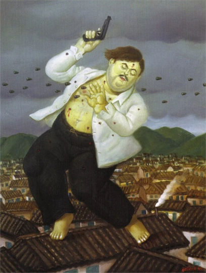 Fernando Botero/Death of Pablo Escobar/Canvas Print/Art/Home Decor/New/Gift/Reproduction/.