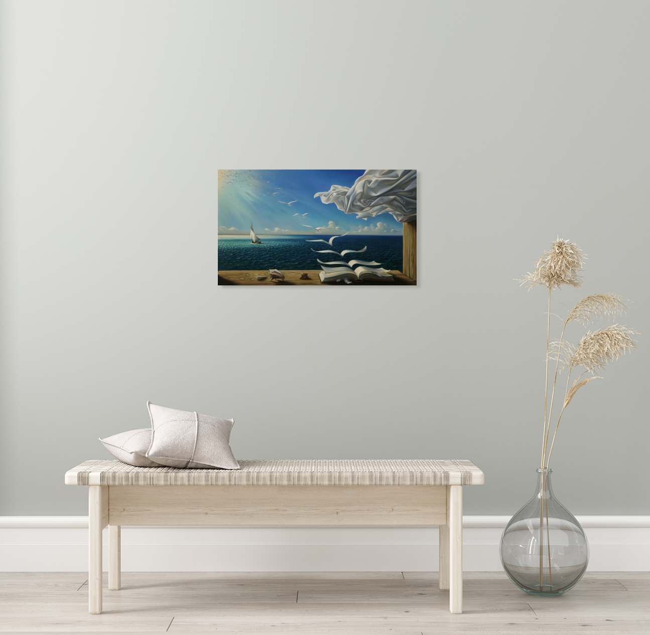 Rob Gonsalves/Sea Books Birds/Canvas Print/Art/Home Decor/New/Gift/Reproduction/