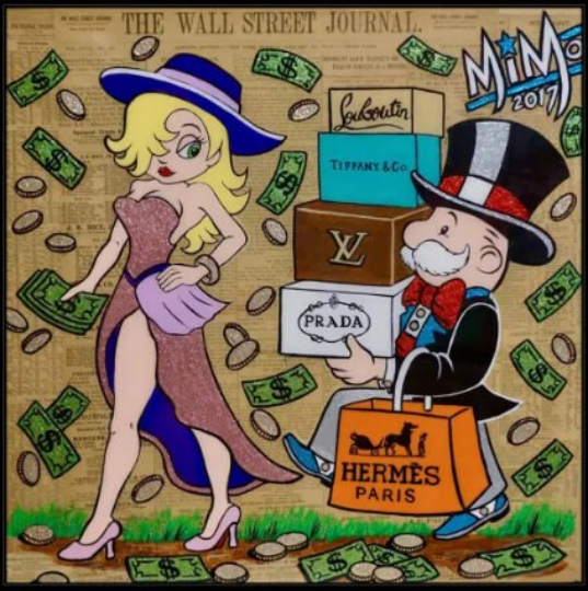 Alec Monopoly/Shopping Master/Mr.Monopoly and Blondie/Canvas Print/Art/Home Decor/New/Gift/Reproduction/.