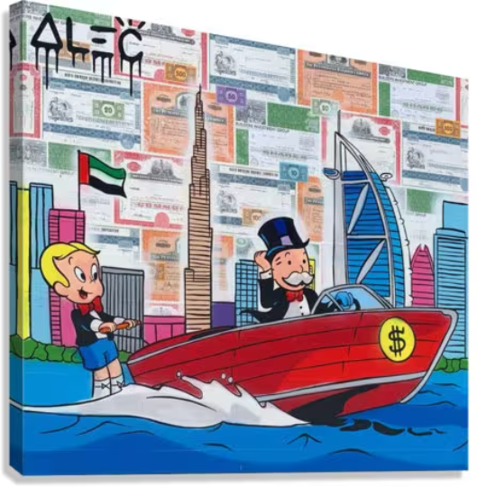Alec Monopoly/Speedboat/Canvas Print/Art/Home Decor/New/Gift/Reproduction/.
