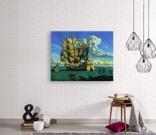 Salvador Dali /Ship with Butterfly Sails/Canvas Print/Art/Home Decor/New/Gift/Reproduction/.