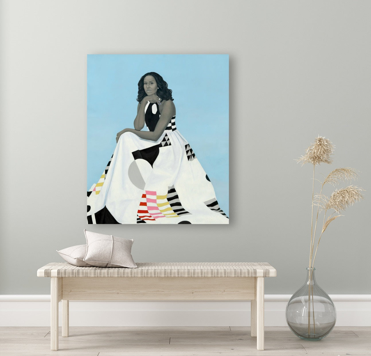 Amy Sherald Portrait of Michelle Obama Canvas Print/Art/Home Decor/New/Gift/Reproduction/