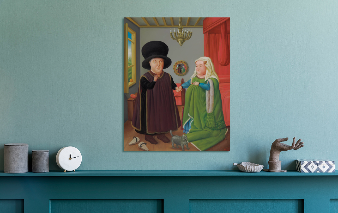 Fernando Botero The Arnolfin Painting Art Canvas Print Wall Art For Home Decor New Reproduction NO FRAME.