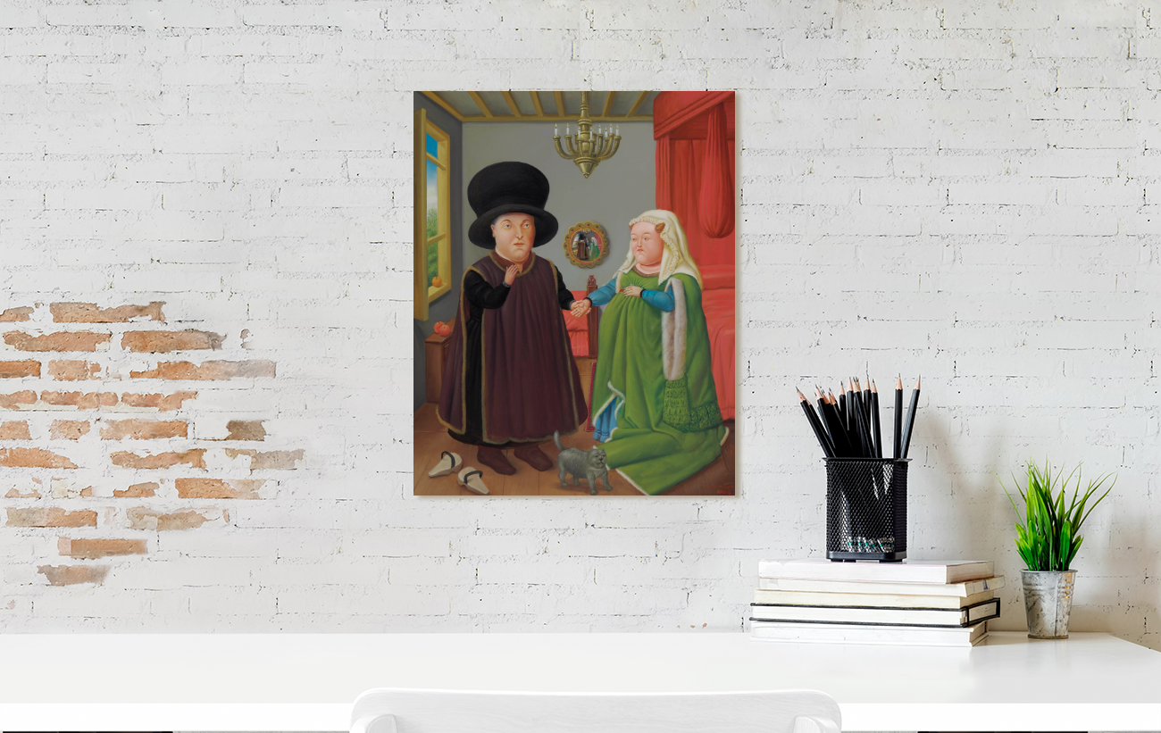 Fernando Botero The Arnolfin Painting Art Canvas Print Wall Art For Home Decor New Reproduction NO FRAME.
