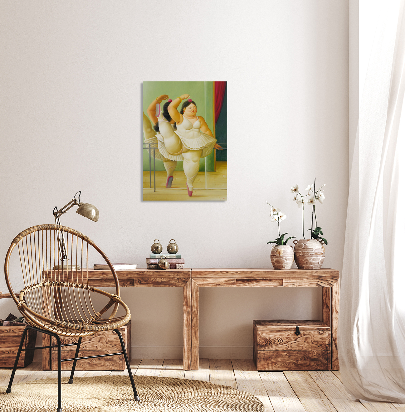 Fernando Botero Dancer at the bar Painting Art Canvas Print Wall Art For Home Decor New Reproduction NO FRAME.