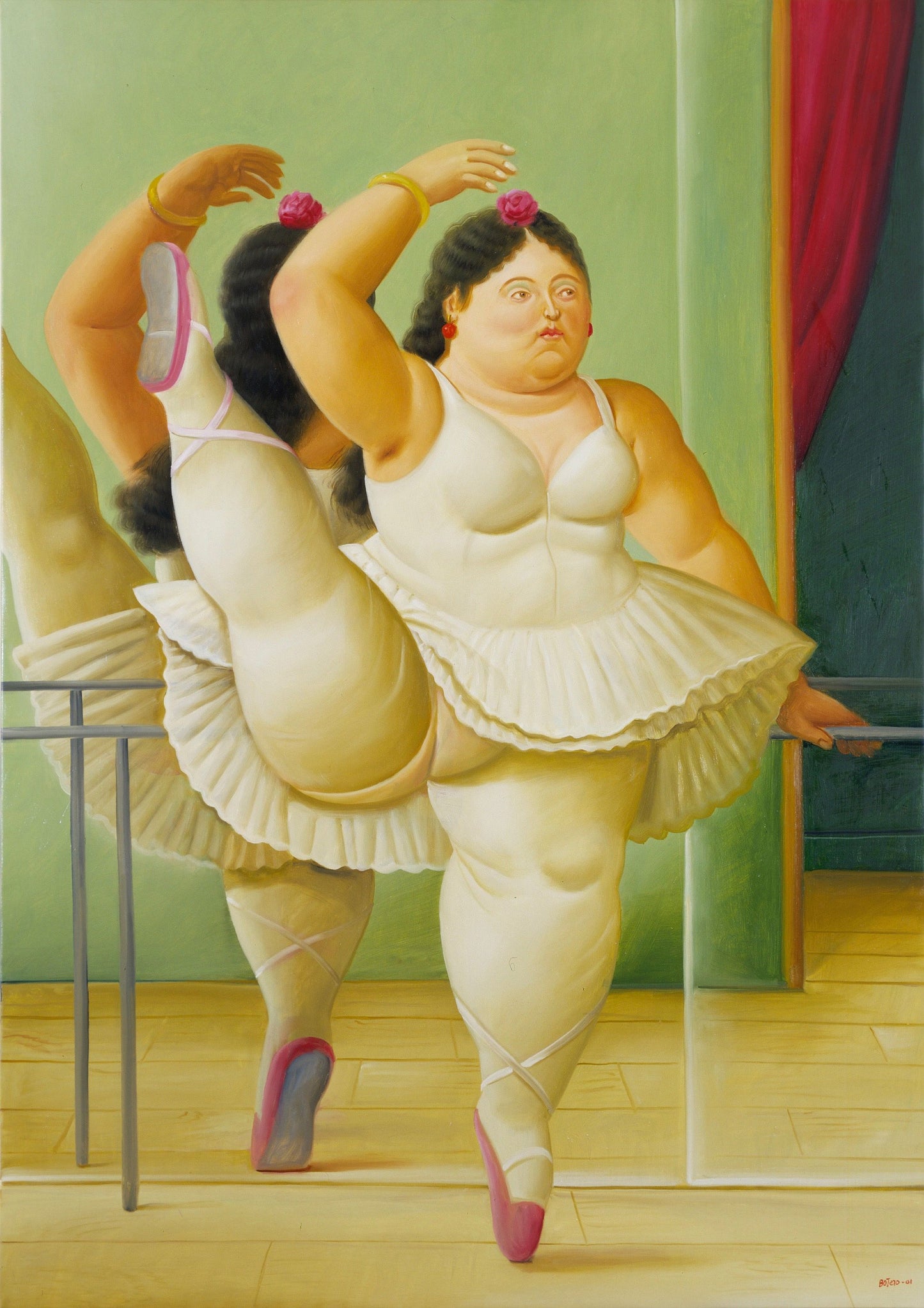 Fernando Botero Dancer at the bar Painting Art Canvas Print Wall Art For Home Decor New Reproduction NO FRAME.