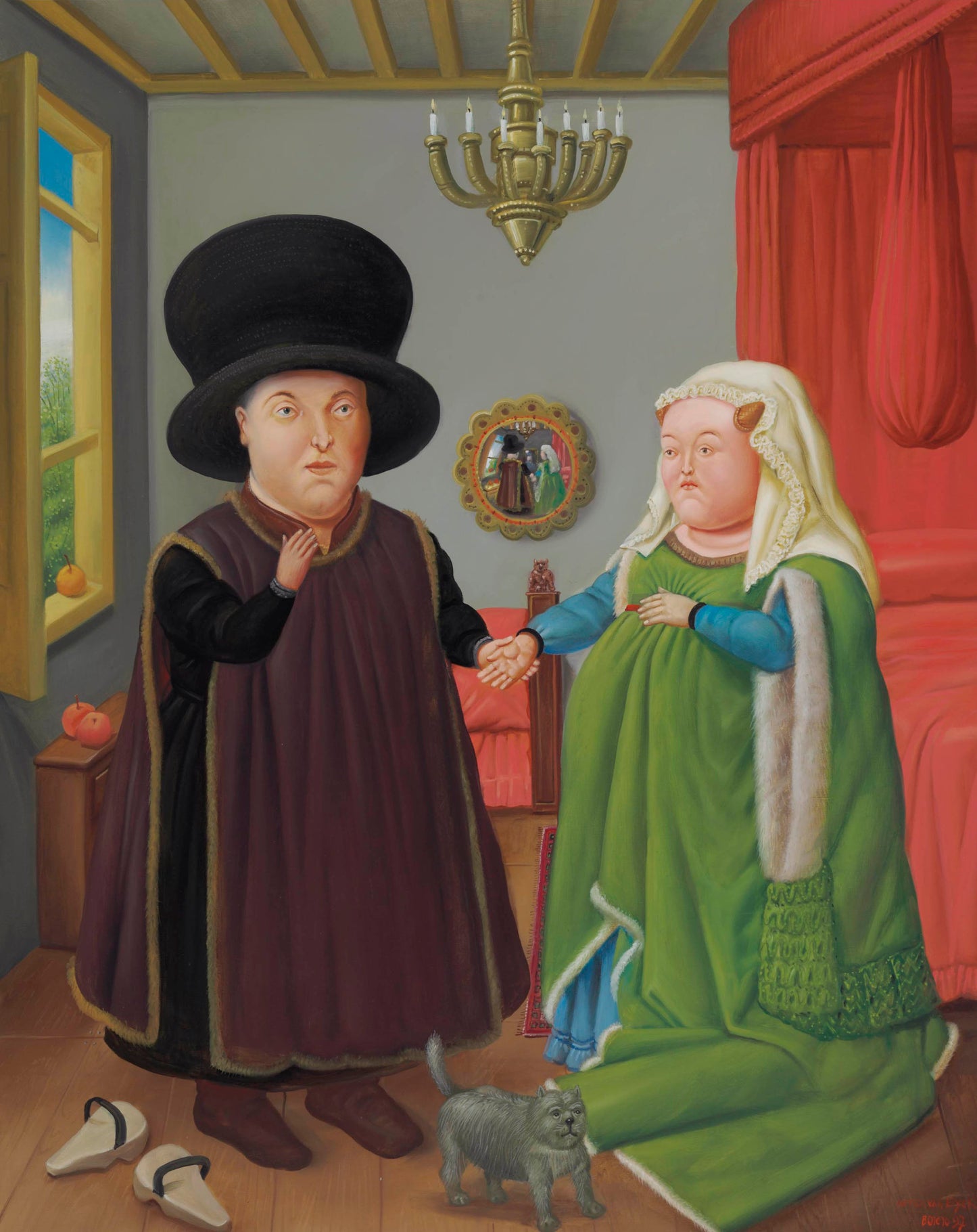 Fernando Botero The Arnolfin Painting Art Canvas Print Wall Art For Home Decor New Reproduction NO FRAME.