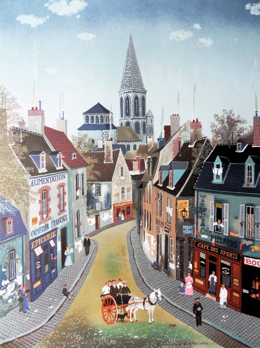 Michel Delacroix/FranceTraditional Village/Canvas Print/Art/Home Decor/New/Gift/Reproduction/.