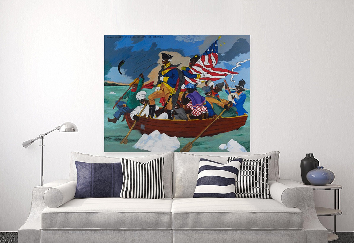 Robert Colescott/George Washington Carver Crossing the Delaware/Canvas Print/Art/Home Decor/New/Gift/Reproduction/.