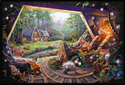 Thomas Kinkade/Snow White and seven dwarfs/Canvas Print/Art/Home Decor/New/Gift/Reproduction/.
