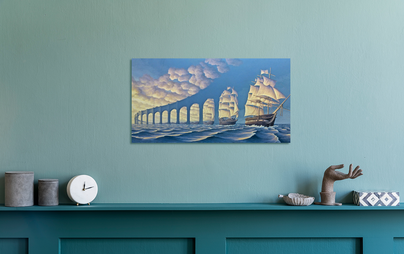 Rob Gonsalves /Sun Sets Sail /Canvas Print/Art/Home Decor/New/Gift/Reproduction/