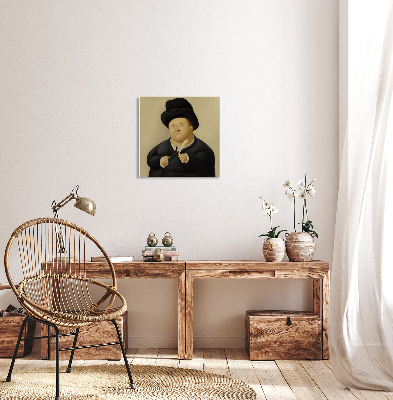 Fernando Botero Un Abogado Painting Art Canvas Print Wall Art For Home Decor New Reproduction NO FRAME.