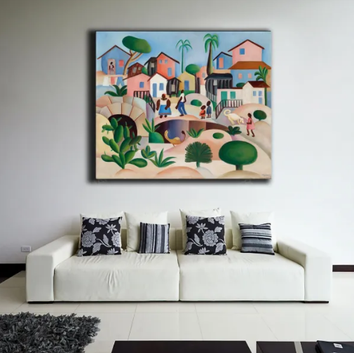 Tarsila do Amara/Morro da Favela/Canvas Print/Art/Home Decor/New/Gift/Reproduction/.